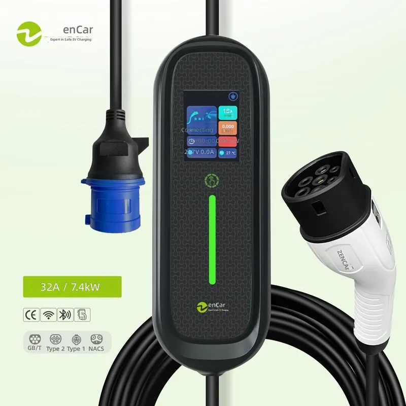 Portable Ev Charger 32A Type 2 Cee Plug - Carregador Portátil EV de 7kW 32A